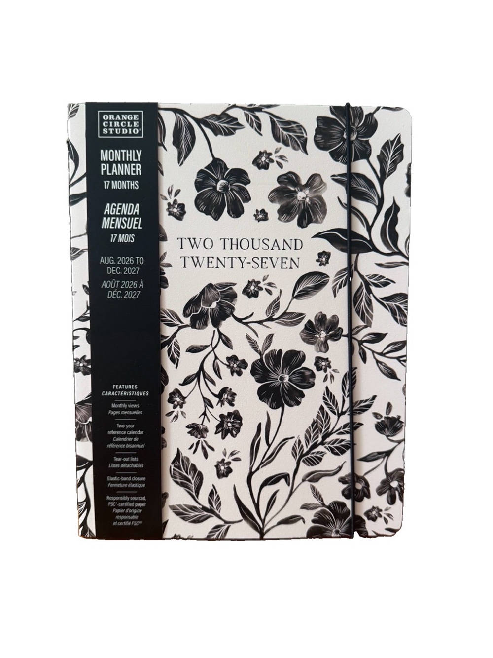 2026-2027 Monthly Planner 17 month Planner Orange Circle Studio Black & White